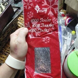 Red Icicle Tinsel Garland - Holiday Decor